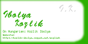 ibolya kozlik business card